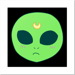 Blushing Alien Face Posters and Art